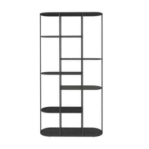 Kệ Sách Kệ Decor Ngăn Phòng Khung Sắt Mặt Gỗ Black Oak
