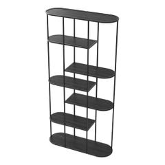 Kệ Sách Kệ Decor Ngăn Phòng Khung Sắt Mặt Gỗ Black Oak