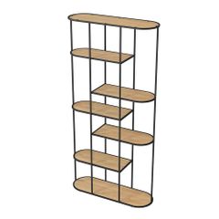 Kệ Sách Kệ Decor Ngăn Phòng Khung Sắt Mặt Gỗ Black Oak