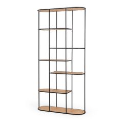 Kệ Sách Kệ Decor Ngăn Phòng Khung Sắt Mặt Gỗ Black Oak
