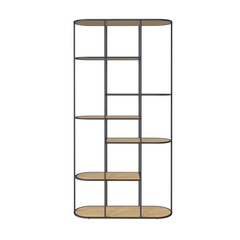 Kệ Sách Kệ Decor Ngăn Phòng Khung Sắt Mặt Gỗ Black Oak