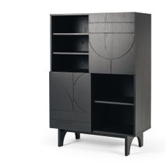 Tủ Rượu Decor Hightboard Oak - Màu Đen