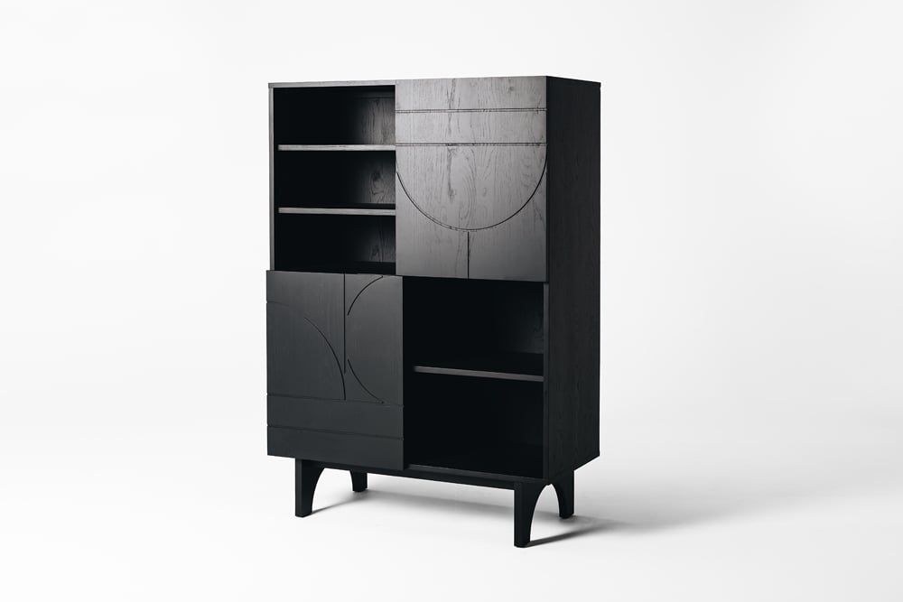 Tủ Rượu Decor Hightboard Oak - Màu Đen
