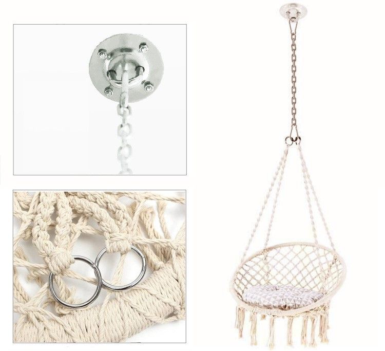 Bộ Móc Treo Võng Bằng Thép Không Gỉ Treo Võng Canvas Võng Tập Yoga Có Xích