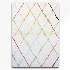 Thảm Lông Ngắn Cừu Dệt Sợi Xịn Mịn Họa Tiết Hình Học Màu