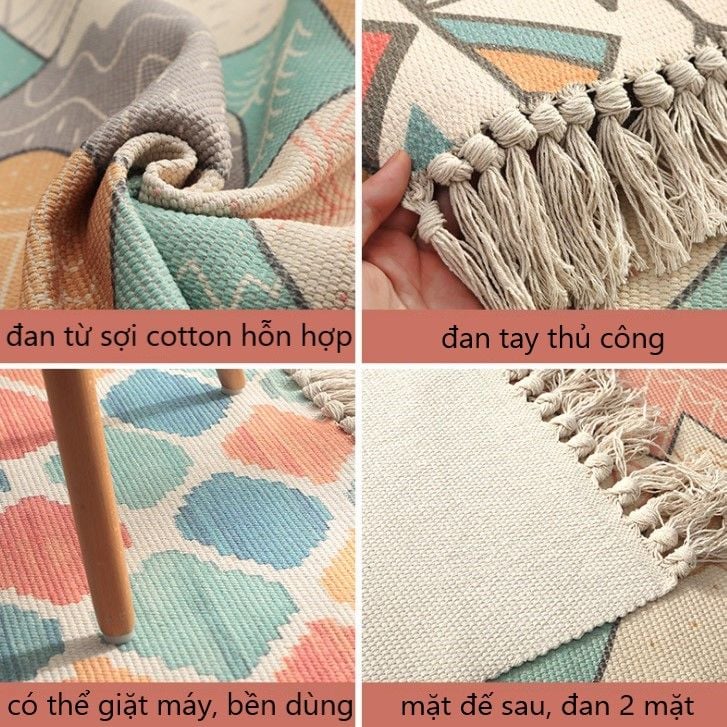 Thảm Canvas Trang Trí Phòng Ngủ Thảm Trải Chân Ghế Sofa