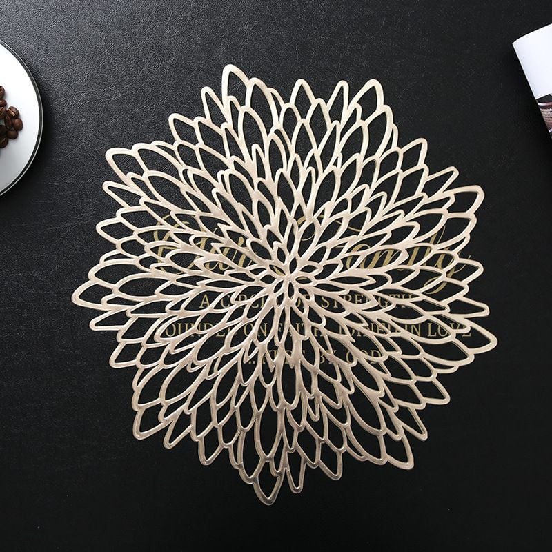 Tấm Lót Bàn Ăn Placemat In Cách Nhiệt Bronzing Sang Trọng