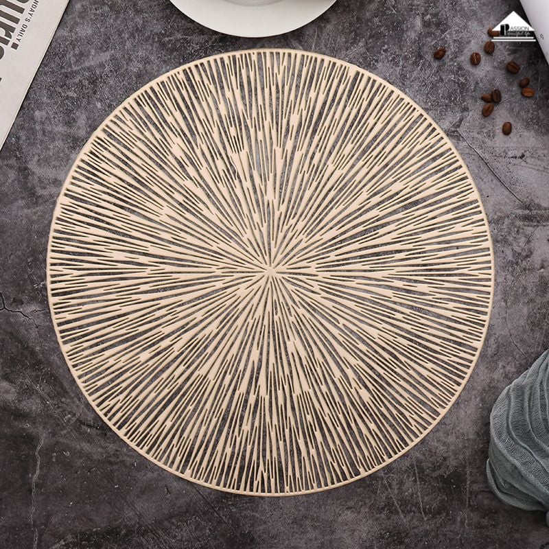 Tấm Lót Bàn Ăn Placemat In Cách Nhiệt Bronzing Sang Trọng