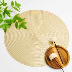 Tấm Lót Bàn Ăn Tròn Dập Sợi Ánh Bạc Bronzing Hình Dệt Sợi