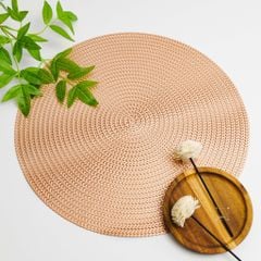 Tấm Lót Bàn Ăn Tròn Dập Sợi Ánh Bạc Bronzing Hình Dệt Sợi