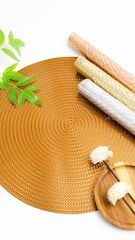 Tấm Lót Bàn Ăn Tròn Dập Sợi Ánh Bạc Bronzing Hình Dệt Sợi