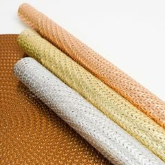 Tấm Lót Bàn Ăn Tròn Dập Sợi Ánh Bạc Bronzing Hình Dệt Sợi