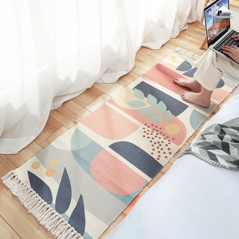 Thảm Canvas Trang Trí Chân Giường Thảm Trải Sàn Chống Trượt Dài