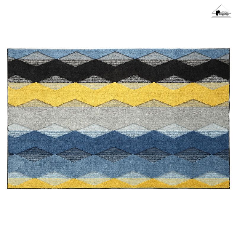 Thảm Cotton Len Dập Vân Nổi Ziczac Ra Vào Cửa Căn Hộ