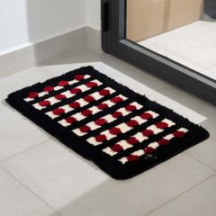 Thảm Lau Chân Dệt Lông Siêu Thấm Decor Các Vị Trí Trong Nhà Caro Nâu