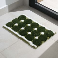 Thảm Lau Chân Dệt Lông Siêu Thấm Decor Các Vị Trí Trong Nhà Lưới Tròn