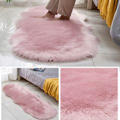 Thảm Lau Chân Lông Dài Sang Trọng Trang Gợn Sóng Bầu Dục