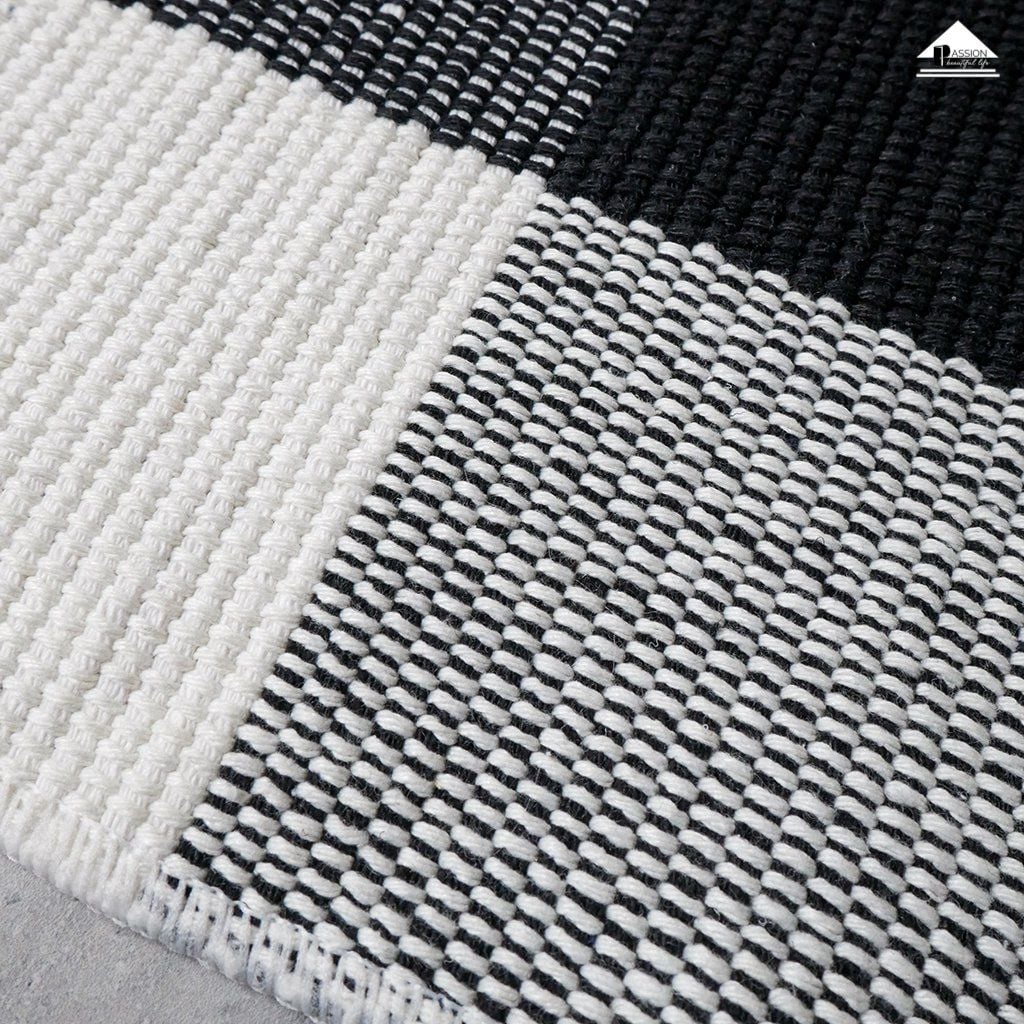 Thảm Lau Chân Trang Trí Canvas Phối Màu Caro