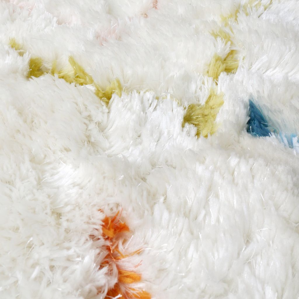 Thảm Lông Ngắn Cừu Dệt Sợi Xịn Mịn Họa Tiết Hình Học Màu