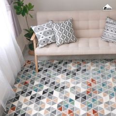 Thảm Lông Sợi Ngắn Alice Họa Tiết Đa Giác Vạn Hoa