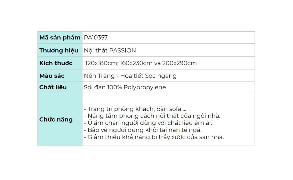 Thảm Lông Sợi Ngắn Alice Họa Tiết Sọc Trắng Xám