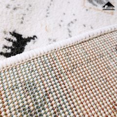 Thảm Lông Sợi Ngắn Bohemian Họa Tiết Chấm Bi Carpet Thảm Cao Cấp