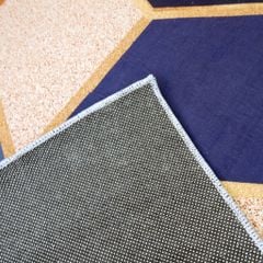 Thảm Nhung Nỉ Trải Sàn Họa Tiết Bắc Âu Tối Giản - Vệt Xanh
