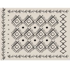 Thảm Nhung Nỉ Trải Sàn Trang Trí Phòng Khách Thổ Cẩm Trắng Đen