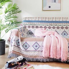 Thảm Phủ Sofa Trang Trí Homestay Họa Tiết Thổ Cẩm Sang Trọng