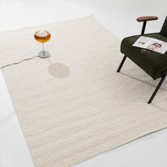 Thảm Trải Sàn Màu Trắng Bắc Âu Sợi Dệt Nổi Tam Giác Chống Thấm