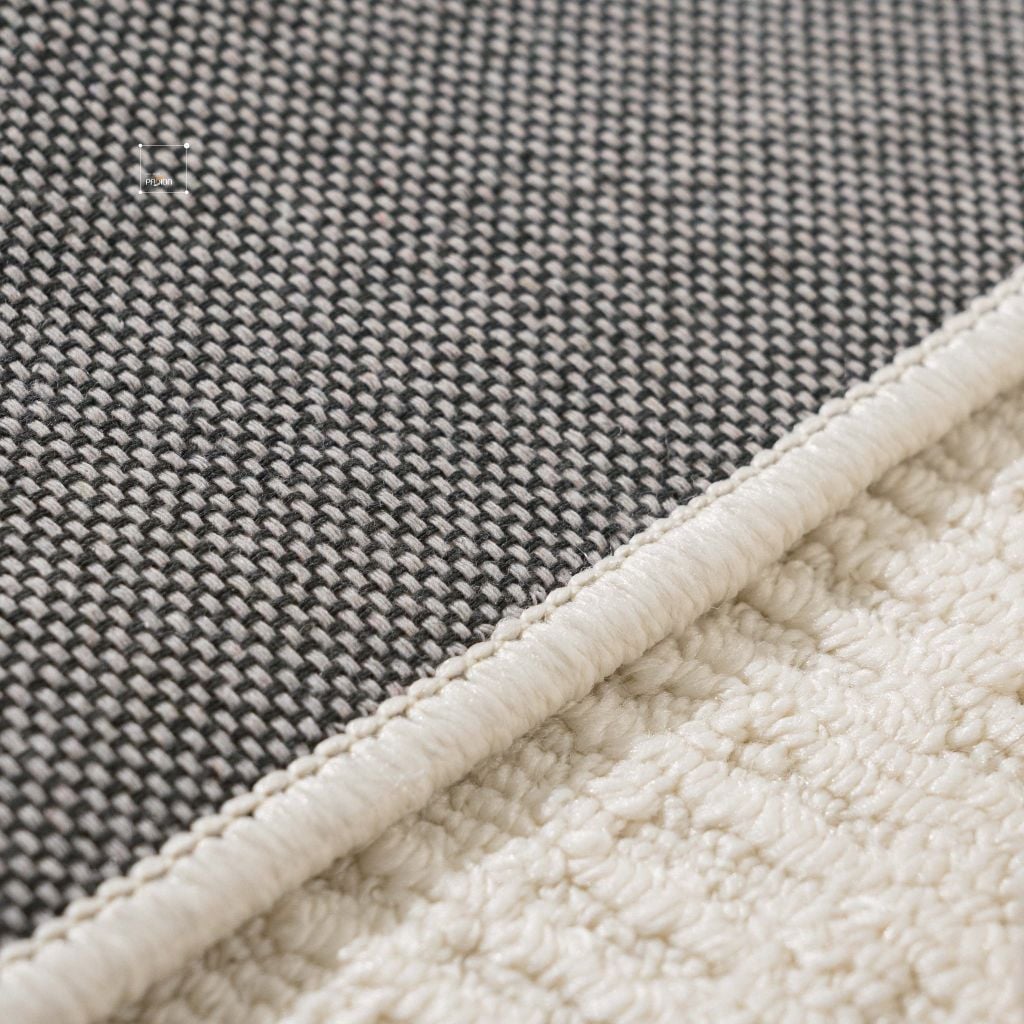 Thảm Trải Sàn Màu Trắng Bắc Âu Sợi Dệt Nổi Tam Giác Chống Thấm