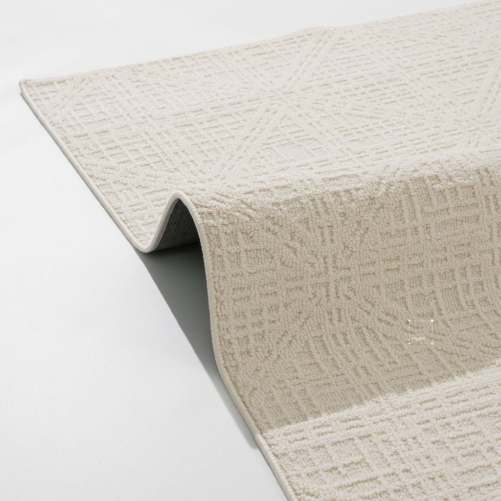 Thảm Trải Sàn Màu Trắng Bắc Âu Sợi Dệt Nổi Tam Giác Chống Thấm