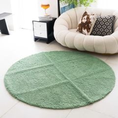 Thảm Tròn Trải Sàn Phòng Sợi Lông Len Trơn Màu 160cm