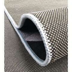 Thảm Nhung Nỉ Trải Sàn Trang Trí Phòng Khách Họa Tiết Đen Xám - Xoáy Tròn