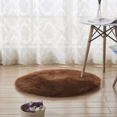 Thảm Lông Tròn Siêu Mịn Trang Trí PA9165