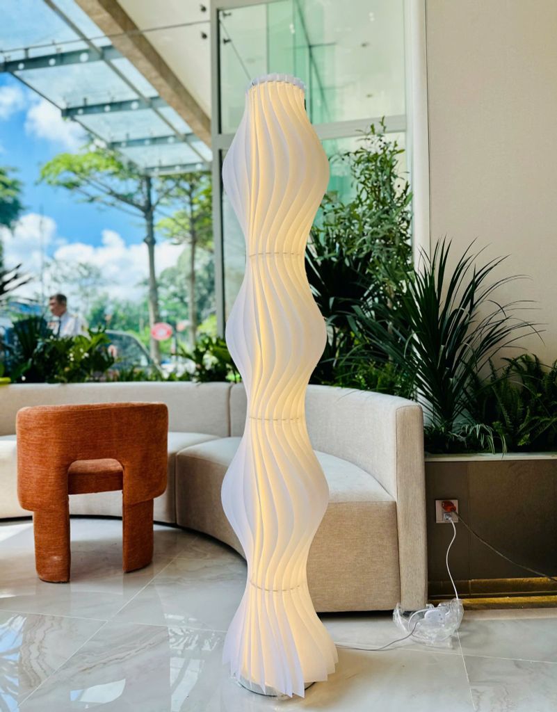 Đèn Sàn Đứng Chao Đèn Gợn Sóng Xếp Ply Gợn Sóng Hiện Đại