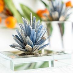 Tượng Pha Lê Decor Phối Thạch Ánh Xanh Sang Trọng