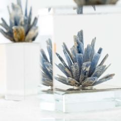 Tượng Pha Lê Decor Phối Thạch Ánh Xanh Sang Trọng