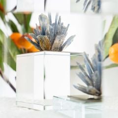 Tượng Pha Lê Decor Phối Thạch Ánh Xanh Sang Trọng