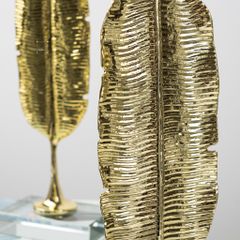 Tượng Trang Trí Chiếc Lá Chuối Ánh Vàng Đế Pha Lê