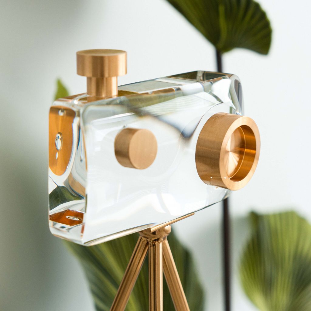Tượng Trang Trí Máy Ảnh Camera Pha Lê Decor Tủ Kệ Nội Thất