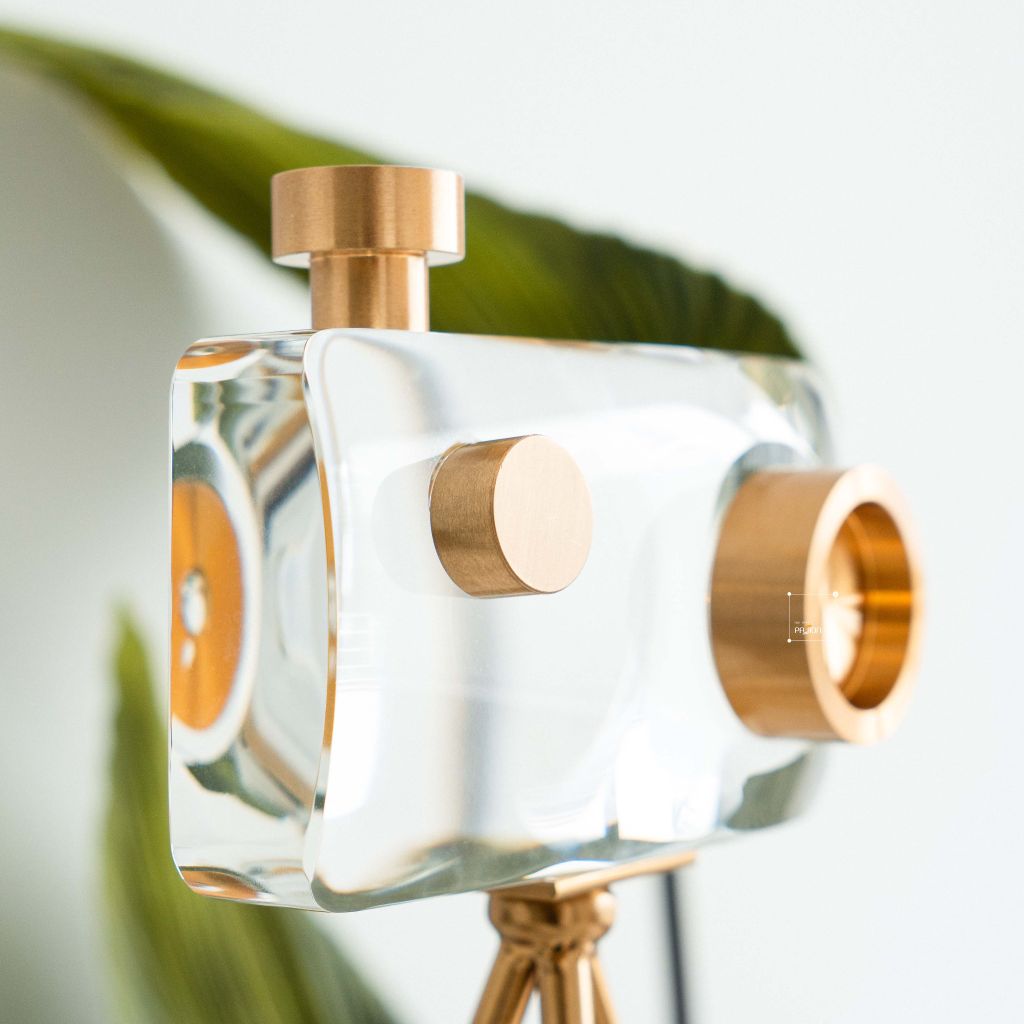 Tượng Trang Trí Máy Ảnh Camera Pha Lê Decor Tủ Kệ Nội Thất