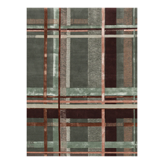 Thảm Dệt Thủ Công Caro Army Green Len New Zealand