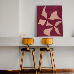 Tranh Treo Tường Đương Đại Hoa Trừu Tượng Đỏ Tía