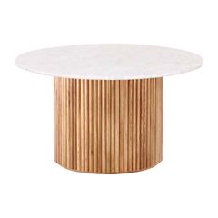 Bàn Trà Gỗ Chân Tròn Mặt Đá Ceramic