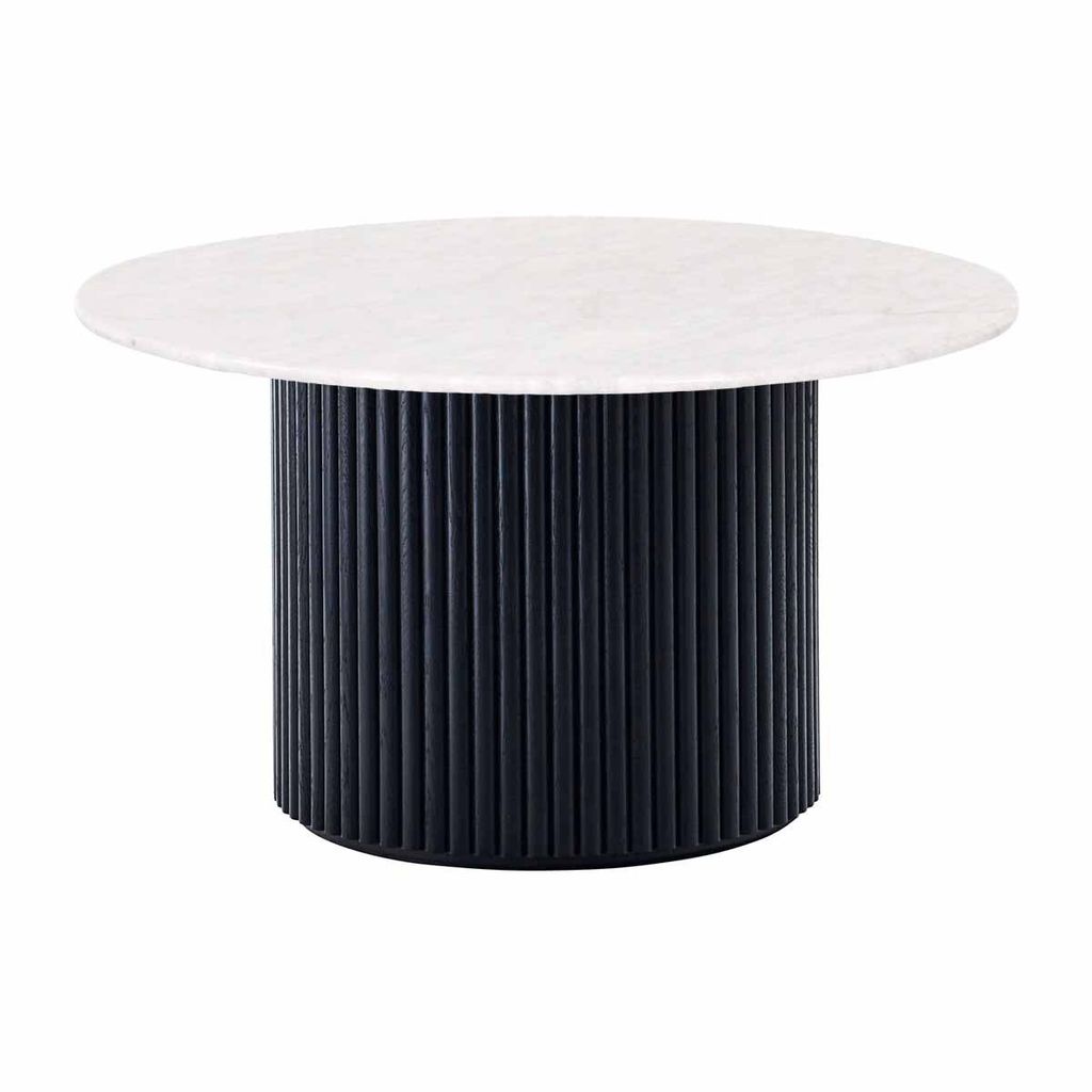 Bàn Trà Gỗ Chân Tròn Mặt Đá Ceramic