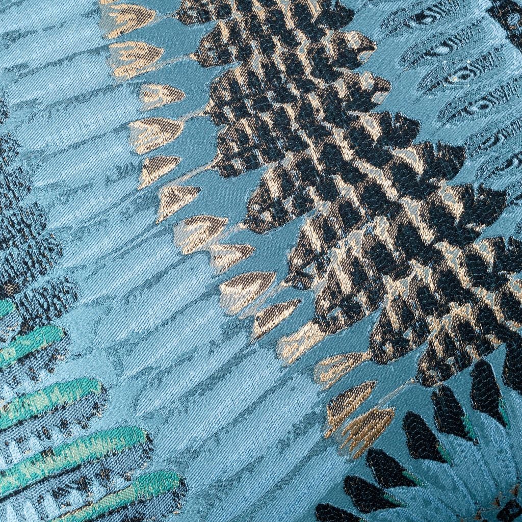 Vỏ Gối Tựa Lưng Cao Cấp Hình Họa Tiết Phượng Hoàng Xanh