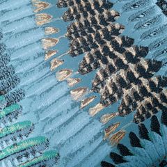 Vỏ Gối Tựa Lưng Cao Cấp Hình Họa Tiết Phượng Hoàng Xanh