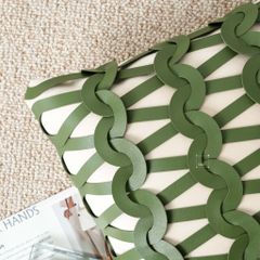 Vỏ Gối Tựa Lưng Phong Cách Bắc Âu Xanh Green Phối Be