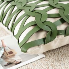 Vỏ Gối Tựa Lưng Phong Cách Bắc Âu Xanh Green Phối Be